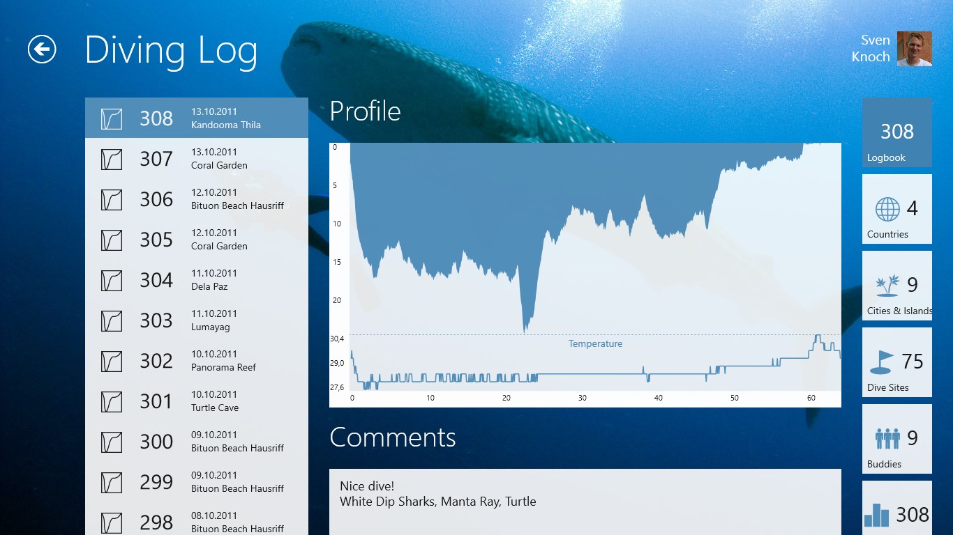 Diving Log for Windows 10
