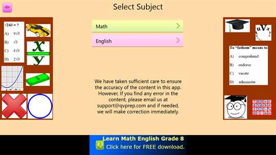 QVprep Lite Math English Grade 7 screenshot 2