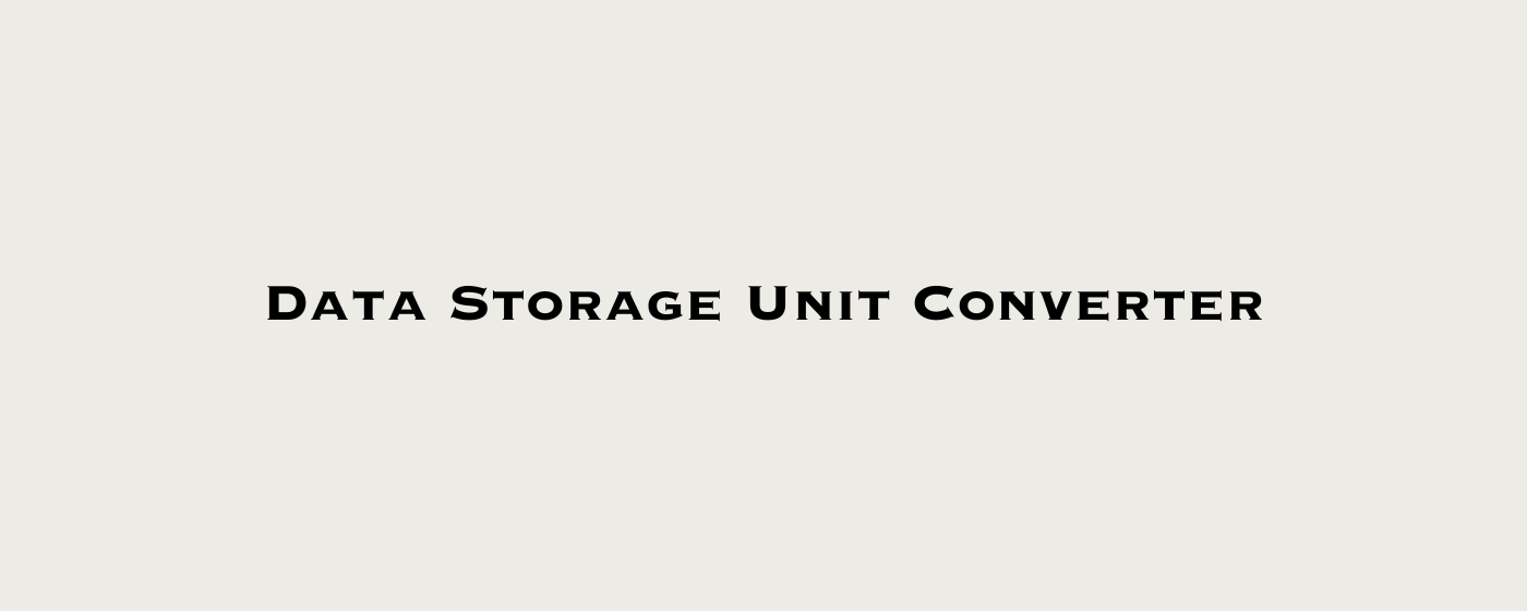 Data Storage Unit Converter