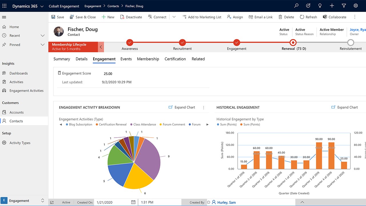 Snapshot 1 of Cobalt Association & Certification Management Software