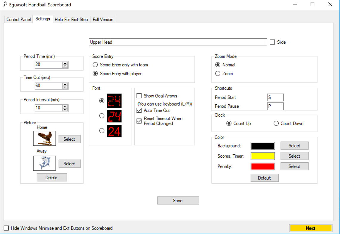 #2. Eguasoft Handball Scoreboard (Windows) By: Eguasoft