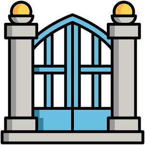 Beautiful iron gate model icon