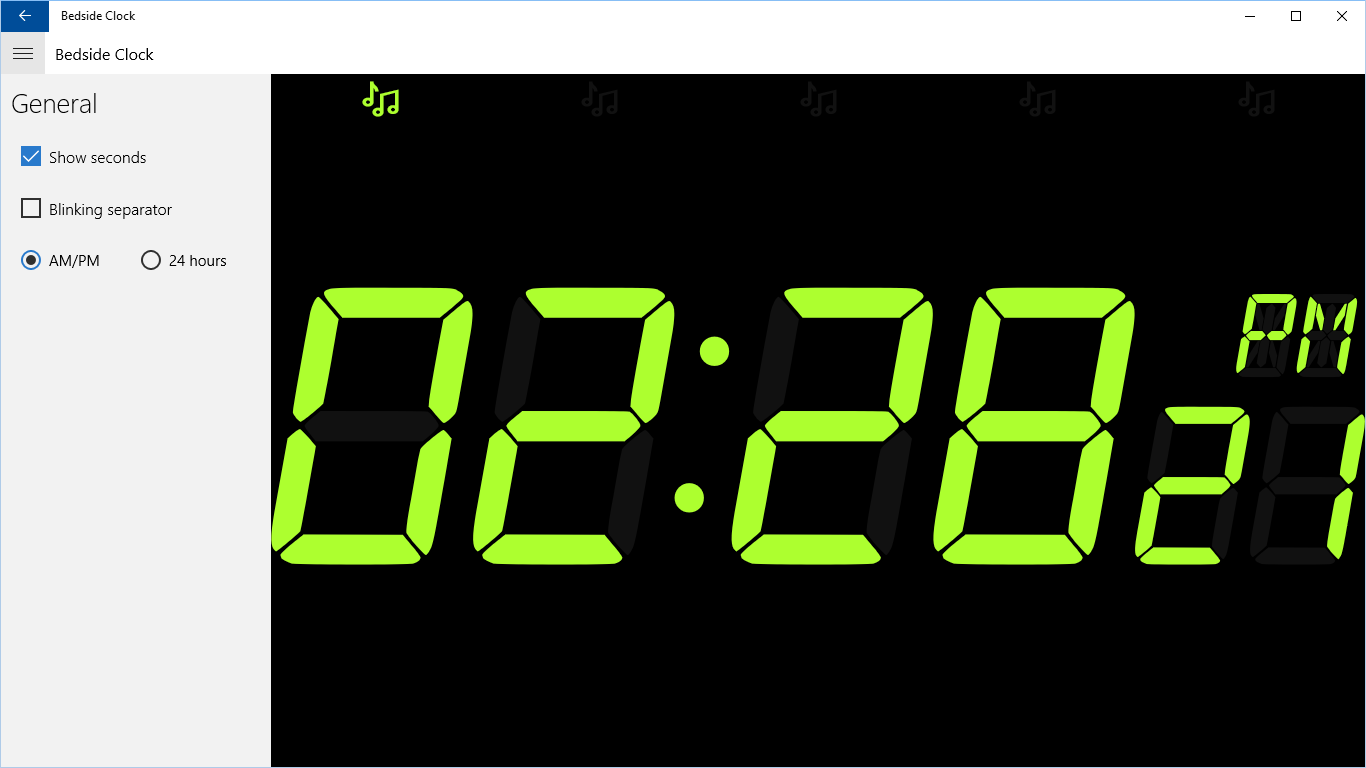 Bedside Clock for Windows 10 Mobile