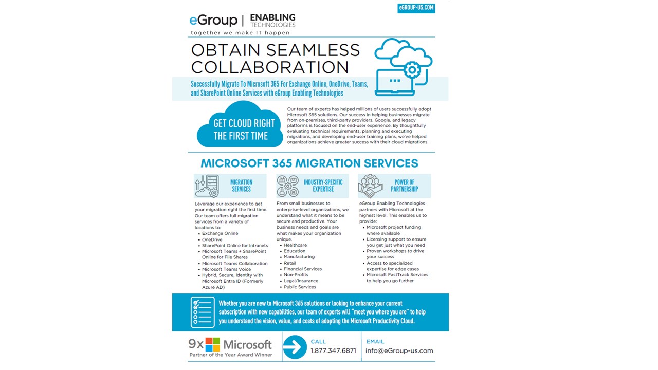 Snapshot 1 of Microsoft 365 Migrations: 4-Wk Implementation