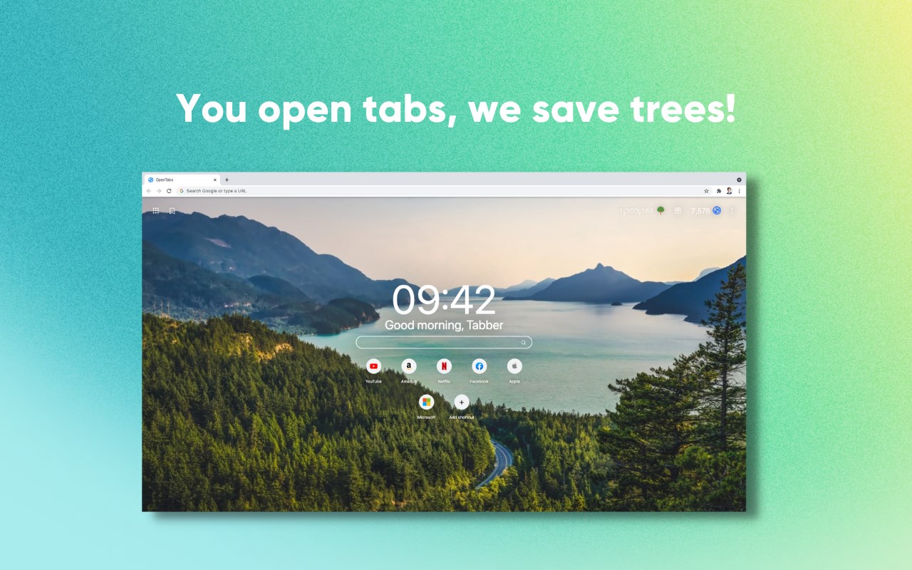 OpenTabs: Save trees by opening new tabs