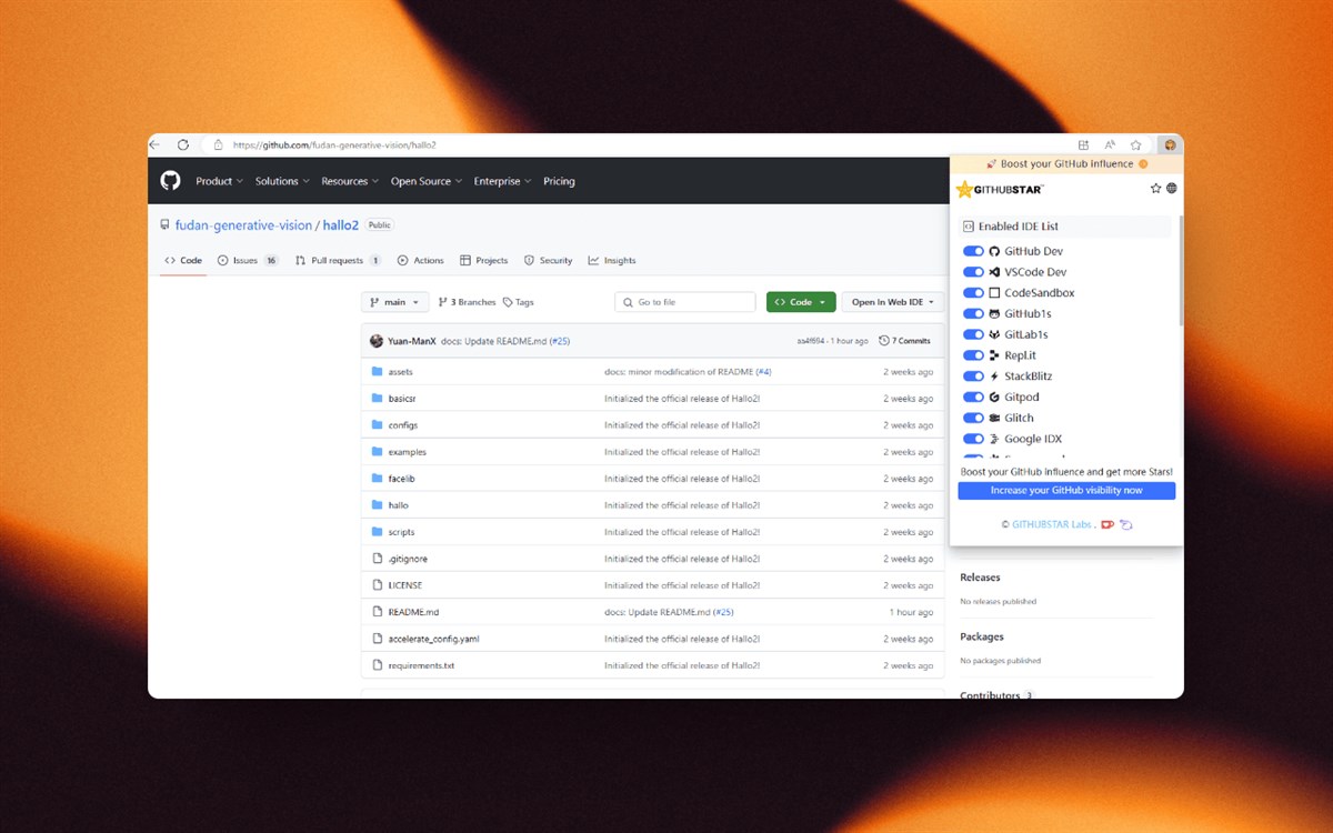 Web IDE for GitHub Repositories