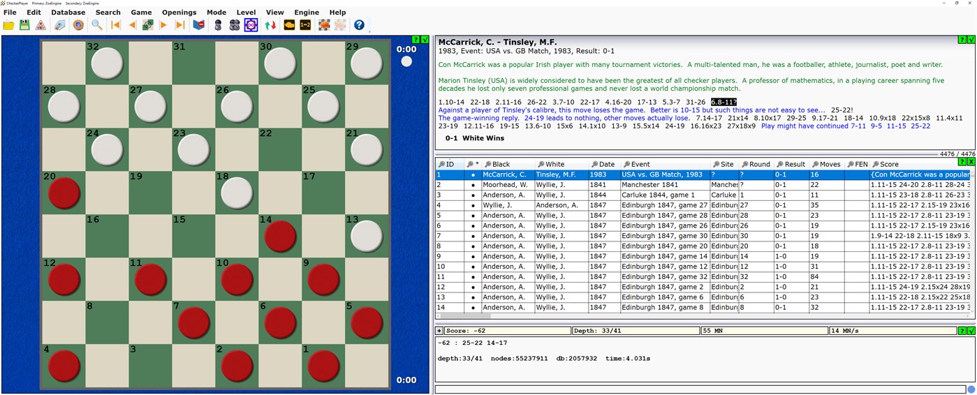 #1. CheckerPlayer (Windows) 由: ZoeZAP Software