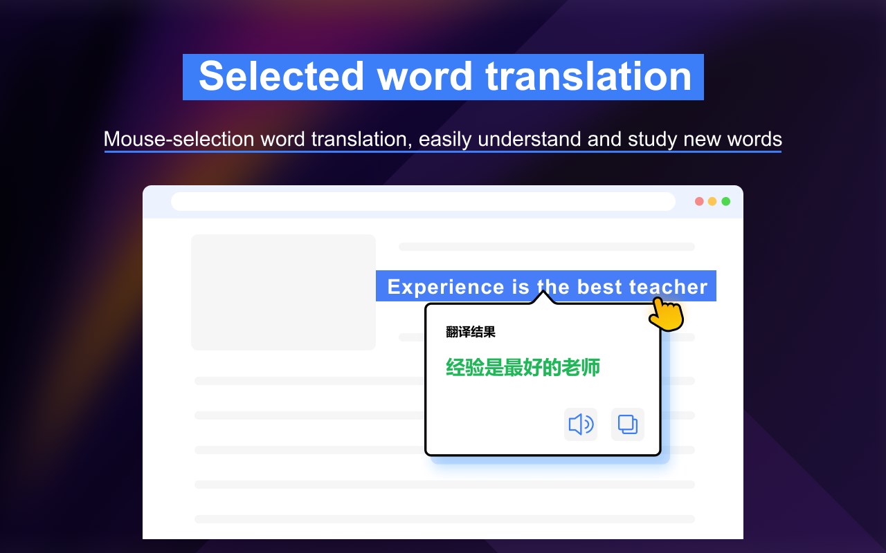 Selected word translation