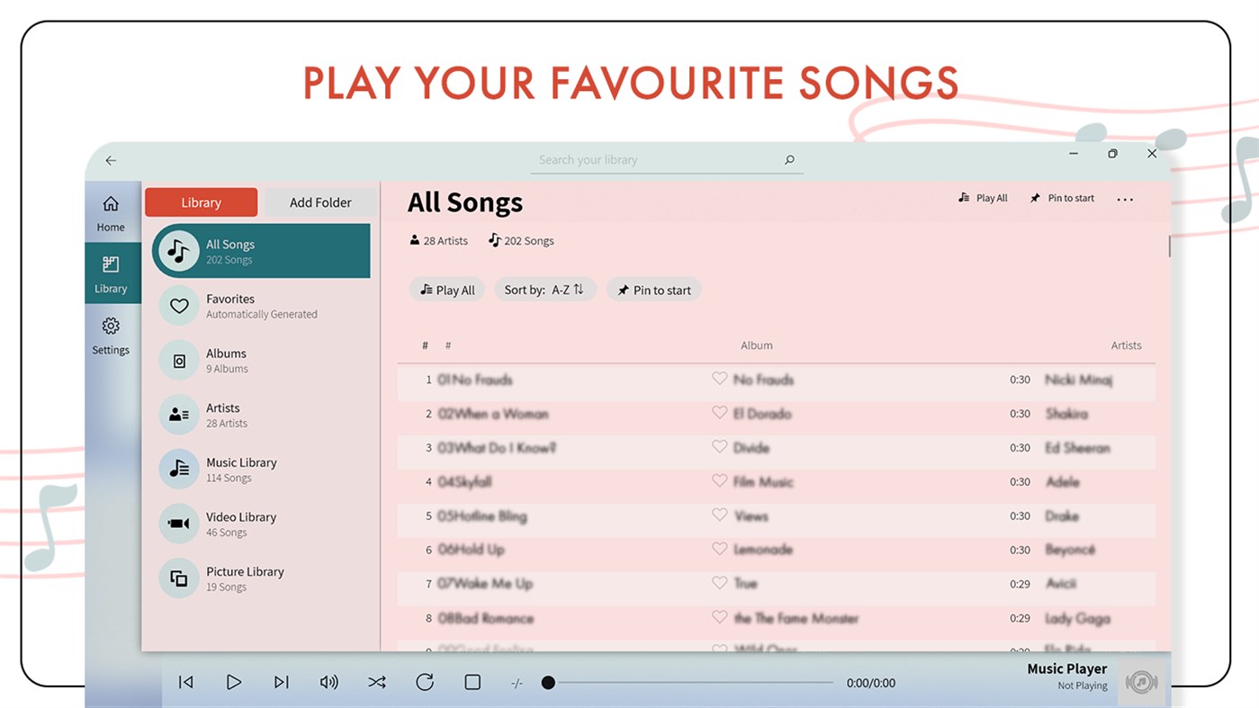 #1. Music Player - MP3 Audio Player (Windows) De: Picture Perfect Apps