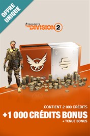 Pack Offre unique (2000 + 1000 crédits premium et une tenue bonus)