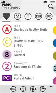 Paris Transports horaires WP7 screenshot 1