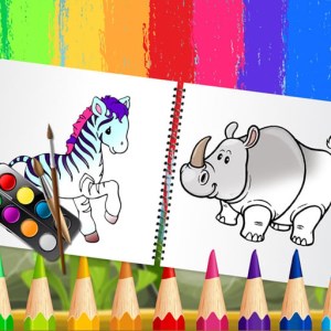 Funny Animals Coloring Book Game