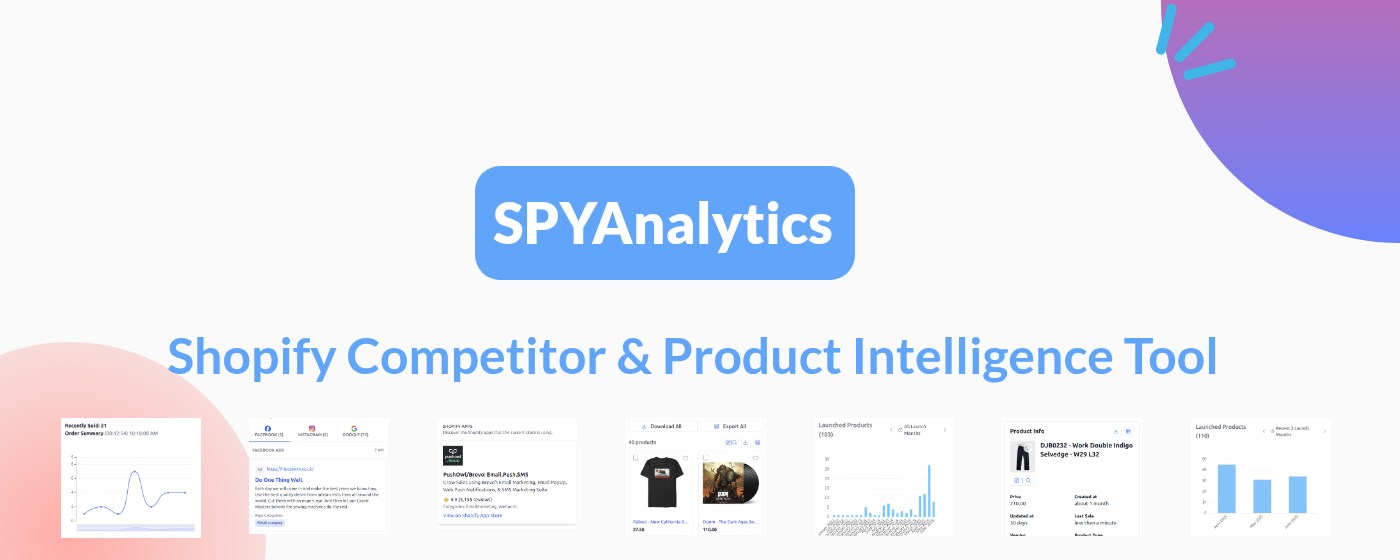 SPYAnalytics - Shopify Competitor & Product Intelligence Tool