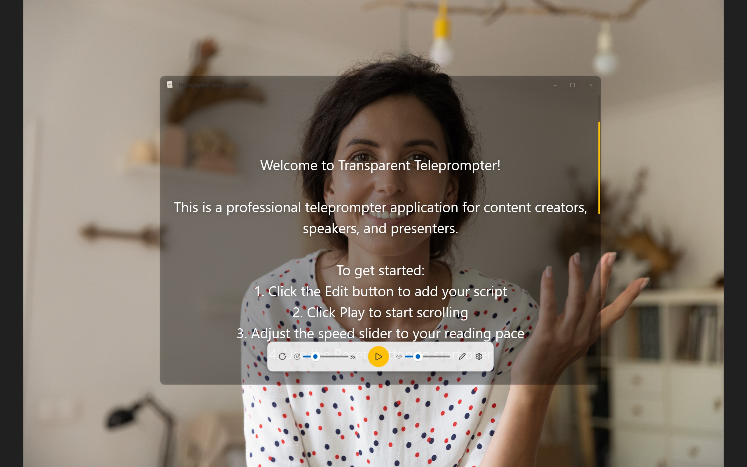Transparent Teleprompter - Script Over Video screenshot