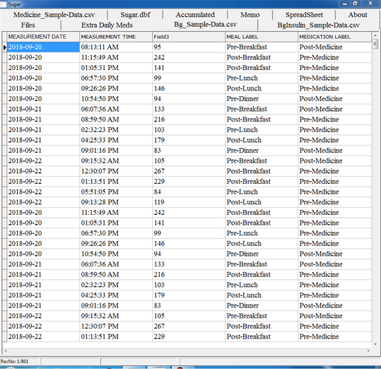 Sugar Spreadsheet Maker for Data Exported from iGluco screenshot 7
