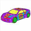 Vehicles Glitter Color by Number - Adult Coloring Book
