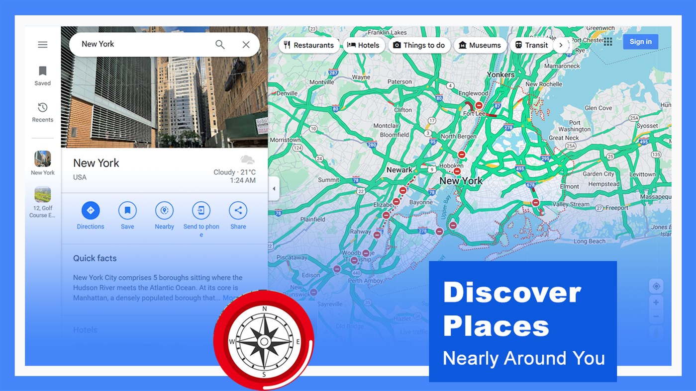 #2. GPS Route Finder : Maps Navigation and Directions (Windows) di: Purple Martin