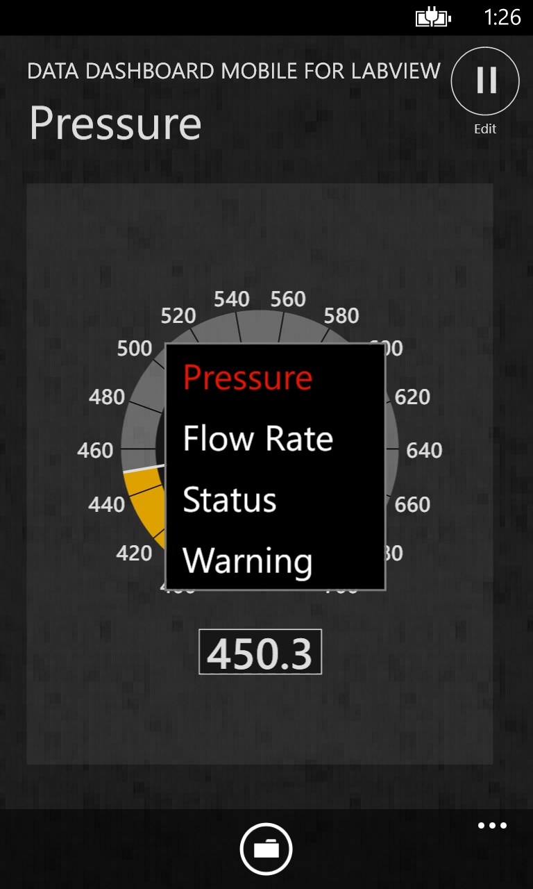 Captura 4 Data Dashboard Mobile for LabVIEW windows