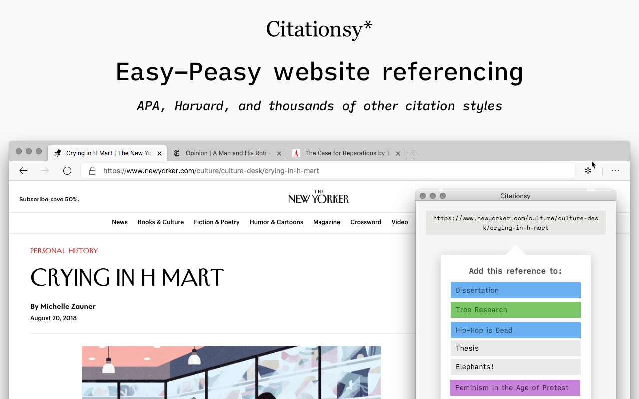 Citationsy - Cite Websites and Papers