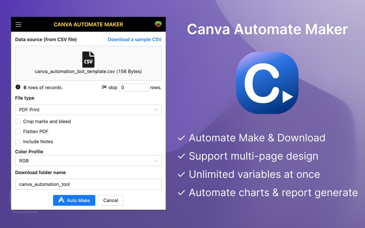 Canva Automation Tool - Canva Bulk Maker