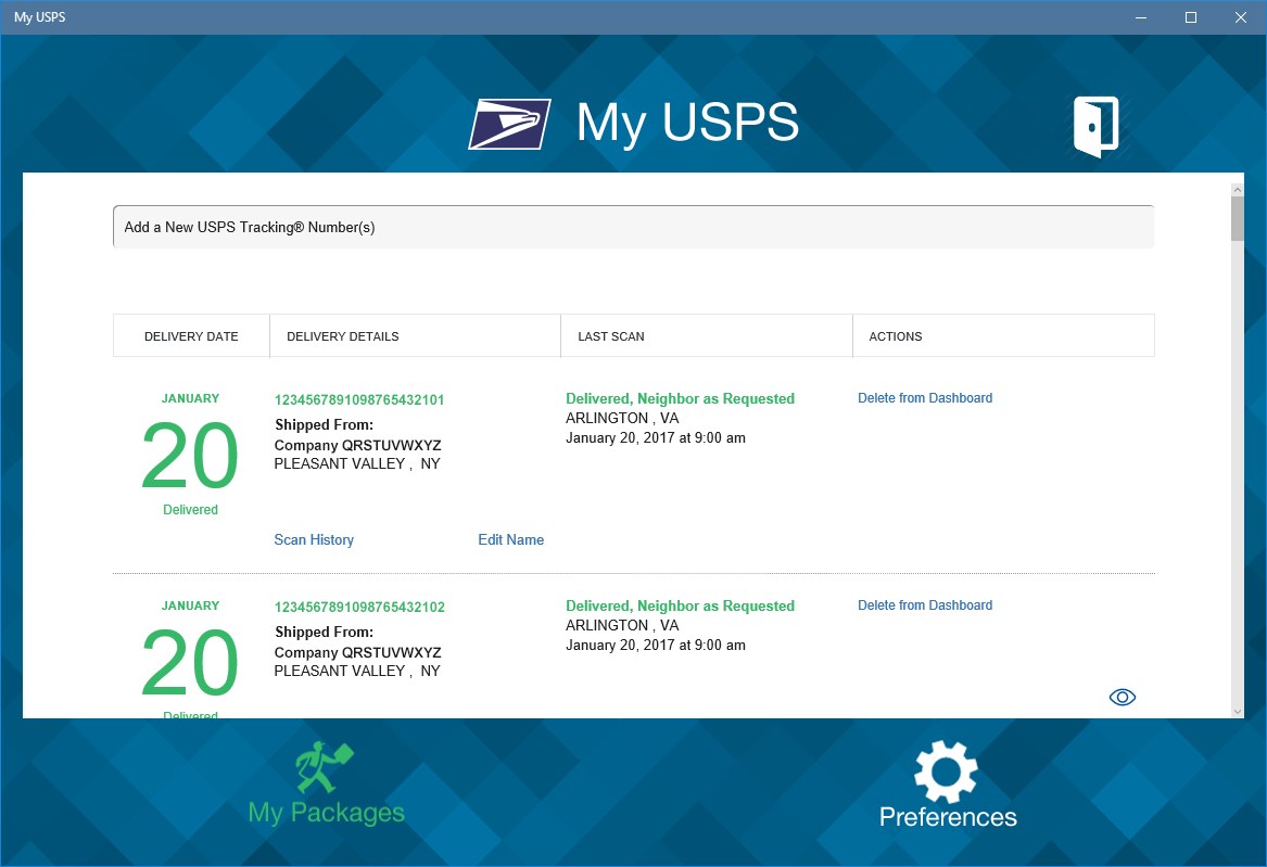 My USPS for Windows 10 Mobile