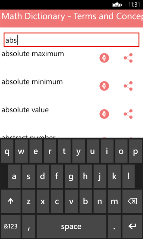 Math Dictionary - Terms and Concepts Screenshots 2