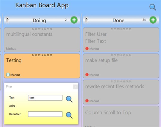 Kanban Board on Desktop screenshot