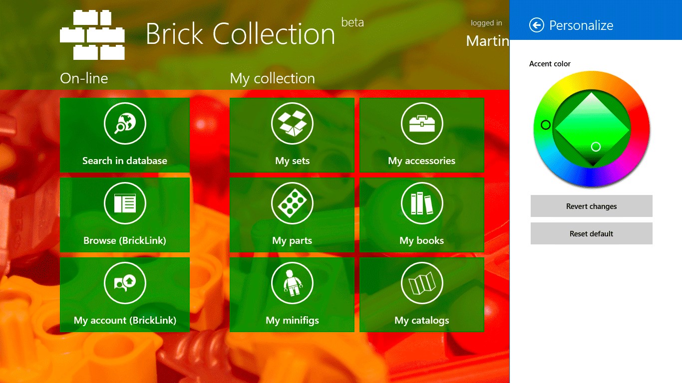 Change colors of different elements in the app.