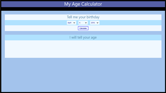 Age in days calculator screenshot 1