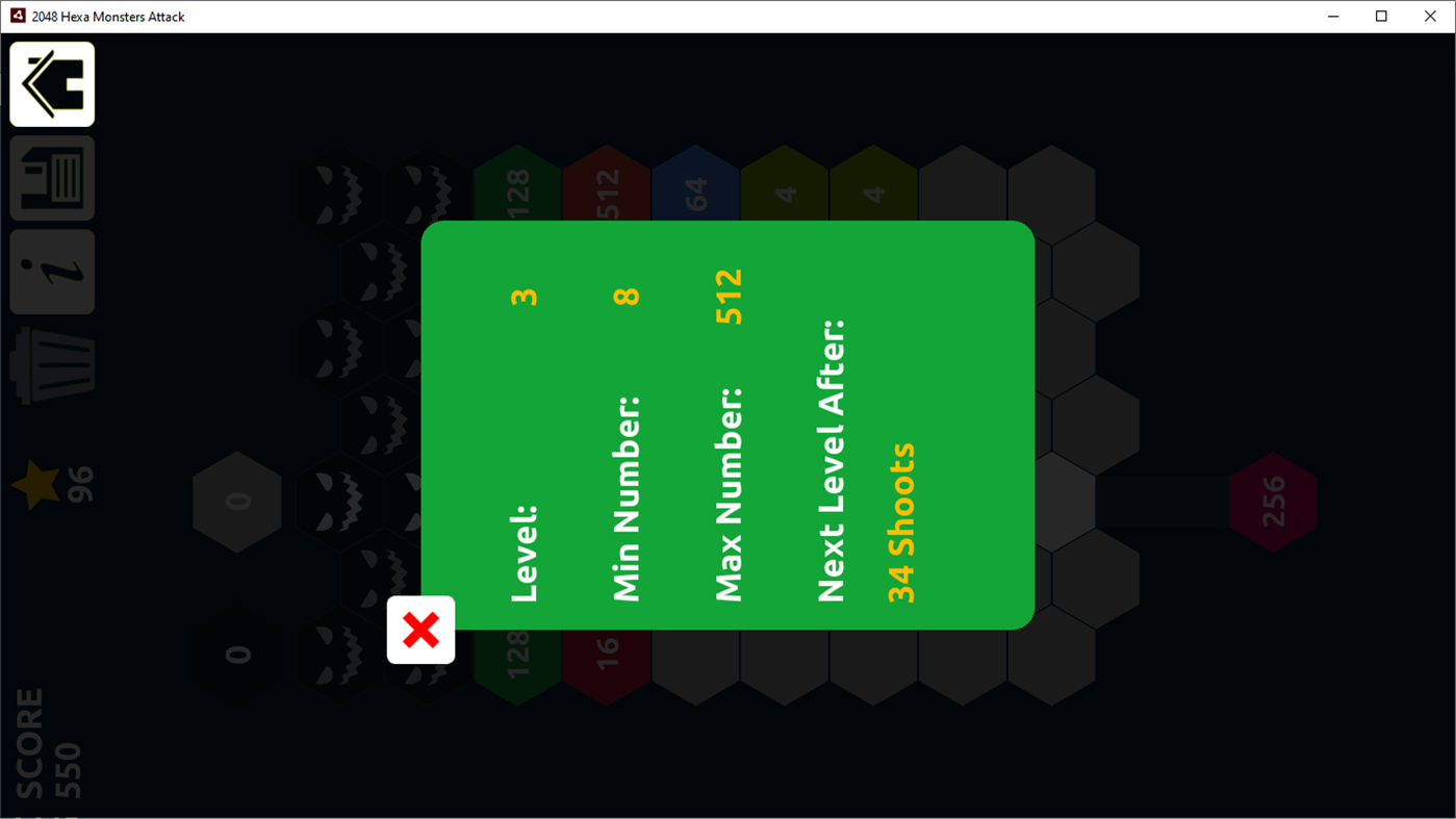 #4. 2048 Hexa Monsters Attack: Shoot n Merge Numbers (Windows) بواسطة: Amr Hassan
