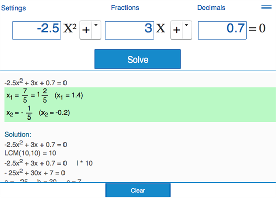 Quadratic Equations with Steps screenshot 3