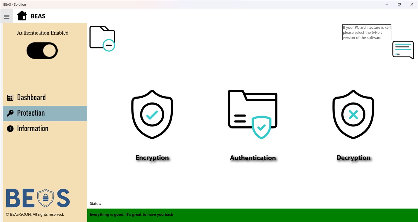 #3. Biometric Encryption & Authentication Solution (BEAS) (Windows) By: BEAS - Soon