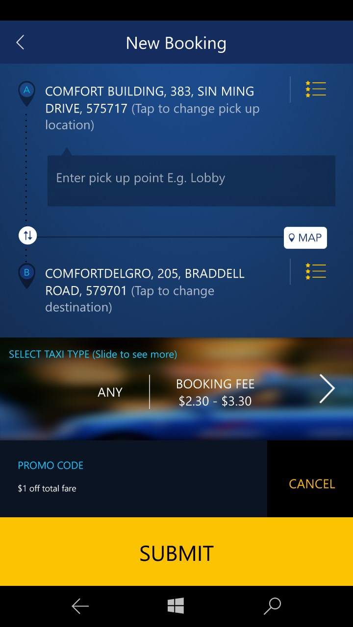 Comfortdelgro Taxi Booking App Windows Phone Apps Appagg