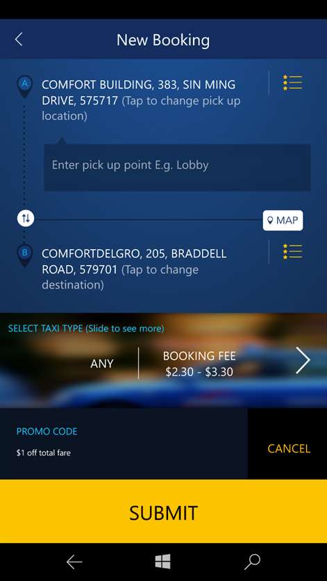 ComfortDelGro Taxi Booking App Screenshots 2