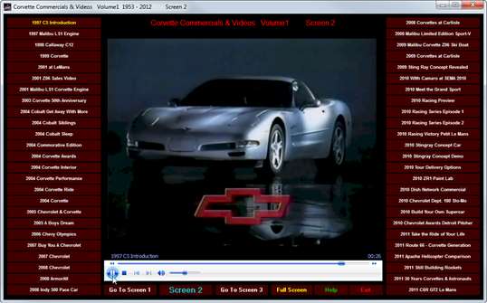 Corvette Commercials and Videos Volume 1 1953-2012 screenshot 3