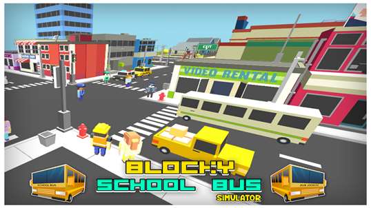 Blocky School Bus Simulator screenshot 3