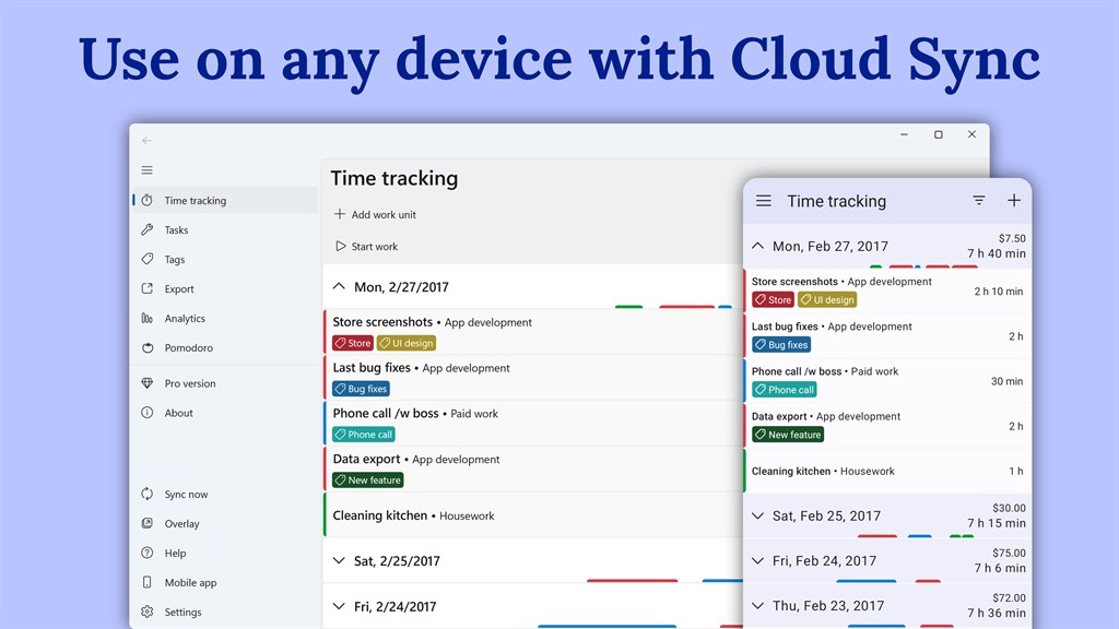 WorkingHours: Time Tracking, Hours Tracker, Timesheet_2