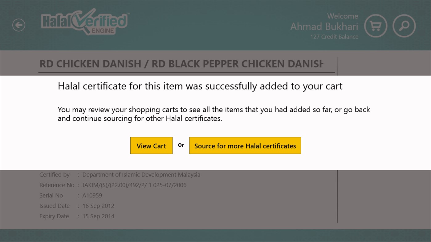 #5. Halal Verified Engine (HVE) (Windows) 由: DAGANGASIA NET SDN. BHD.
