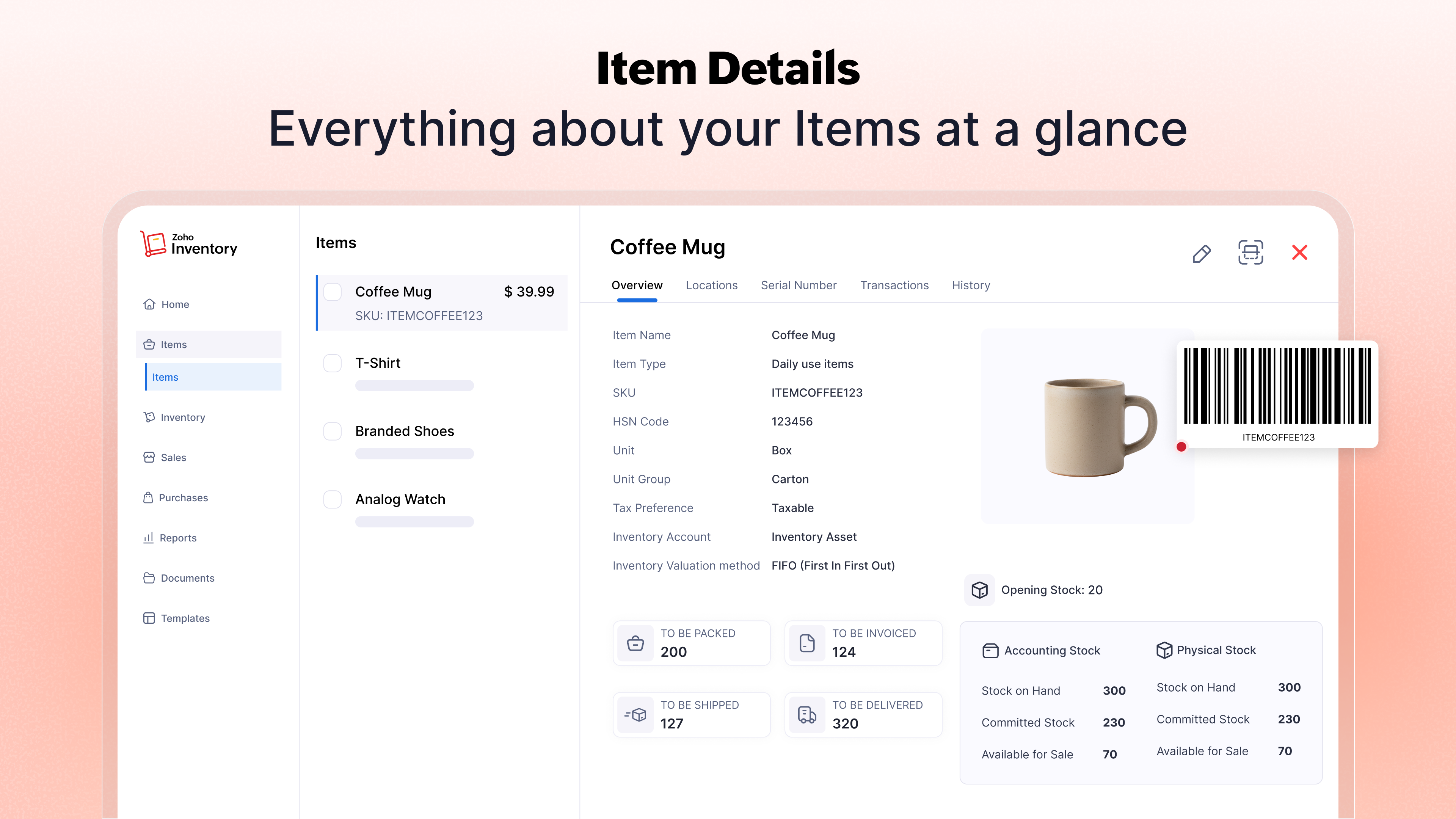 Zoho Inventory – Online inventory & order management software screenshot
