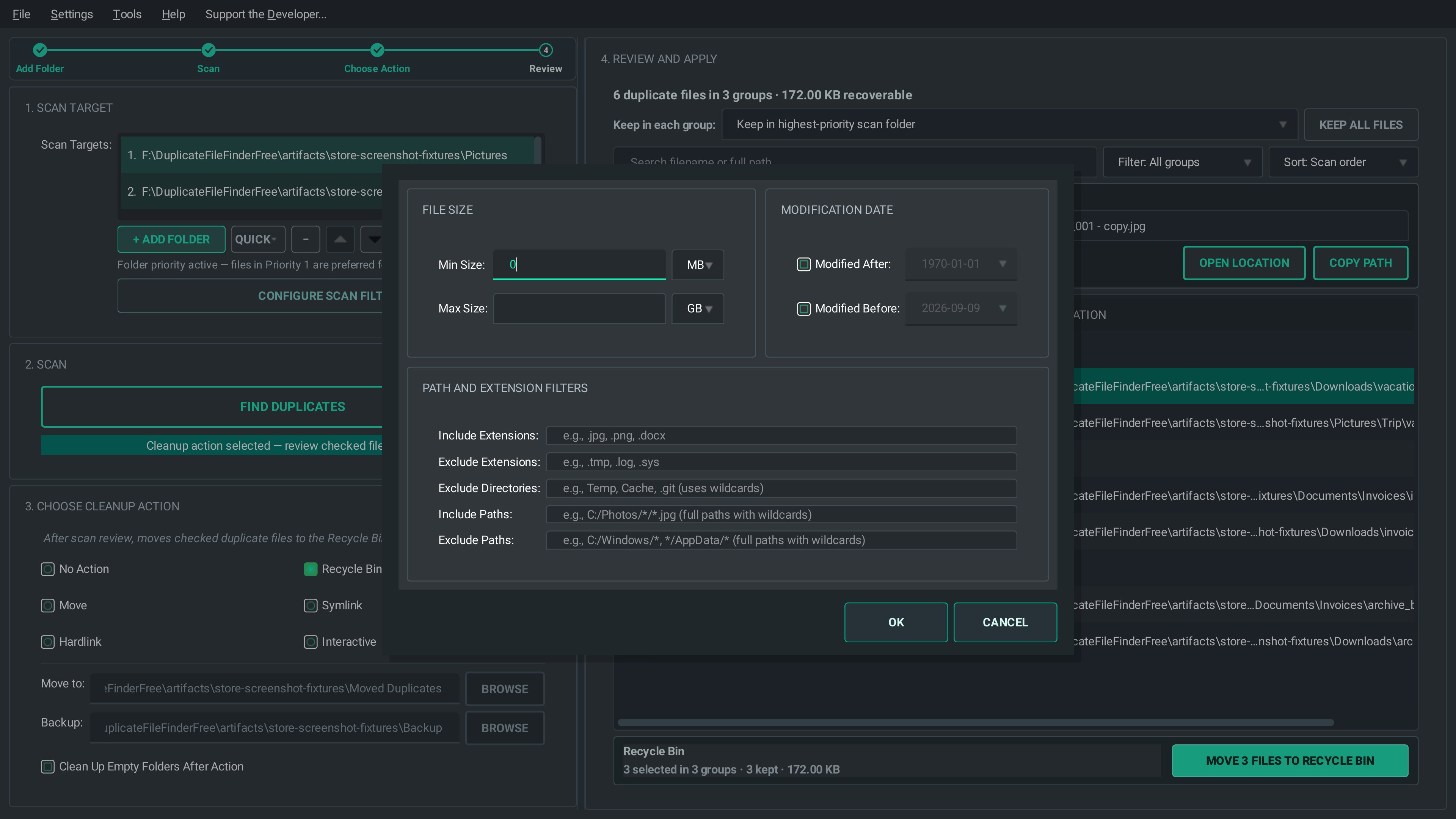 Duplicate File Finder Free screenshot