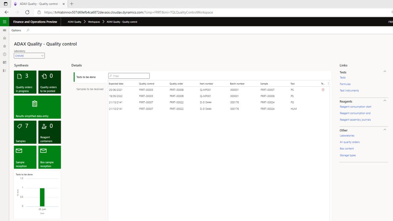 Snapshot 2 of ADAX Life Science for D365 for Finance & Operations