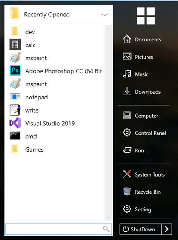 #5. Special Start Menu (Windows) 由: KS.STUDIO