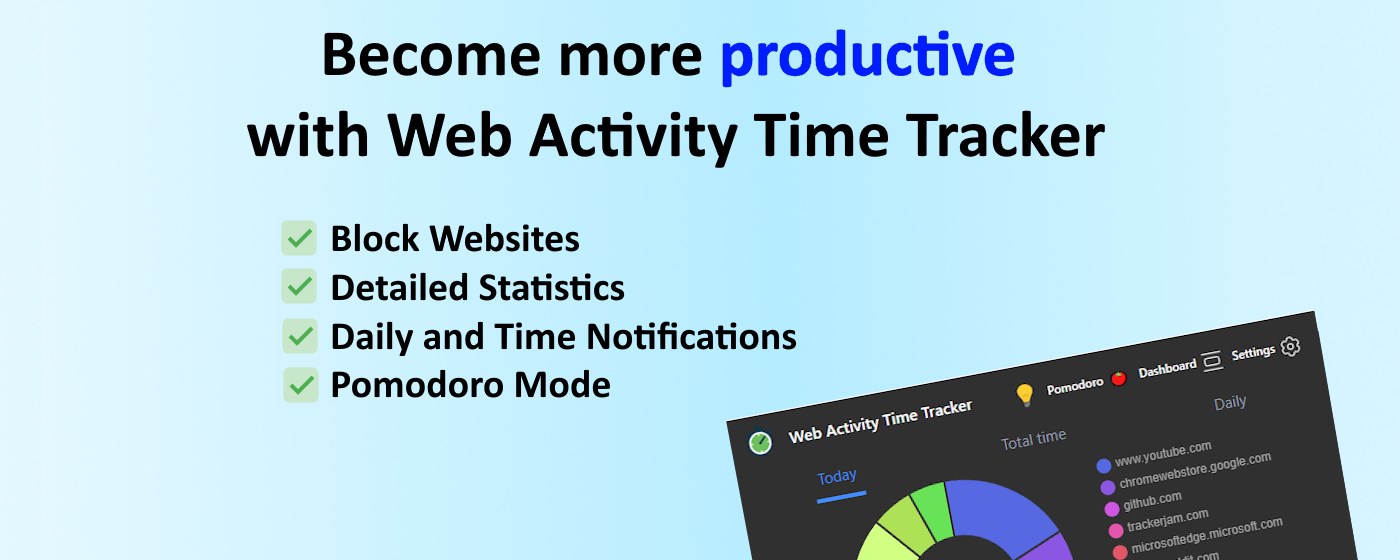 Web Activity Time Tracker - Block Websites, Pomodoro & Web Analytics