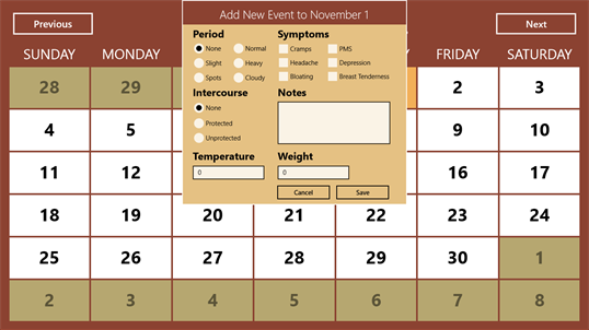 Menstrual Calendar screenshot 4