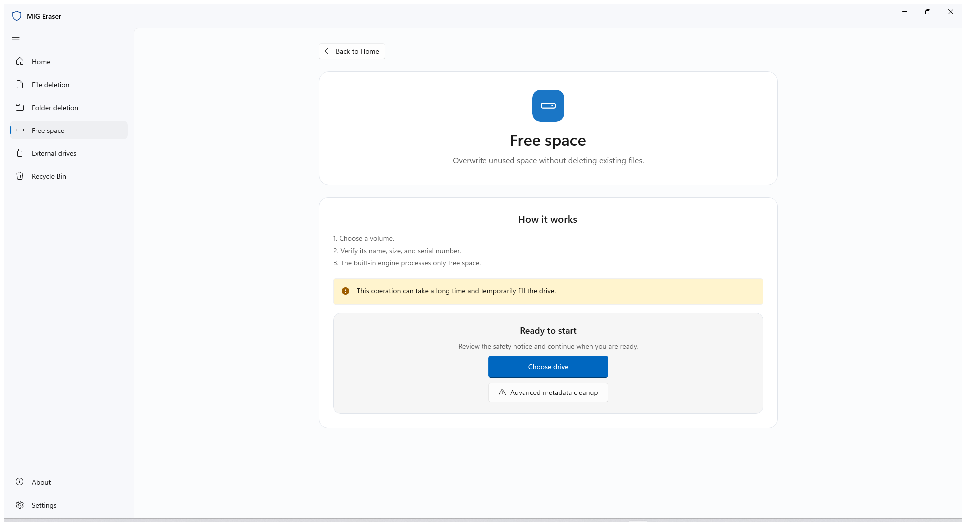 MIG Eraser screenshot