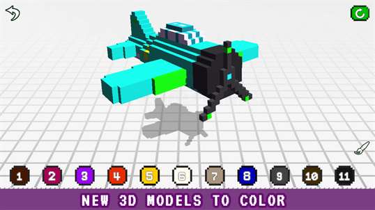 Planes 3D Color by Number - Voxel Coloring Book screenshot 3