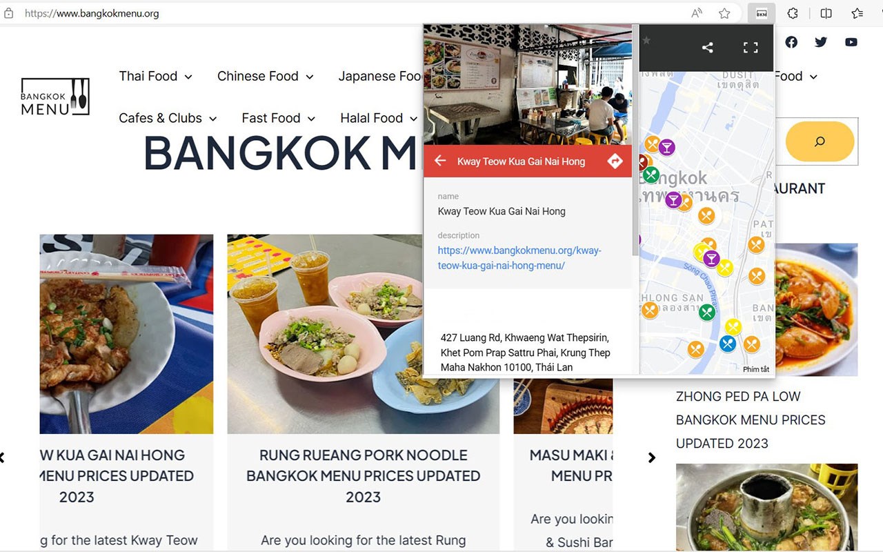 Bangkok Restaurants Map