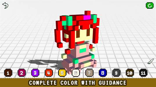 Girls 3D Color by Number - Voxel Coloring Book screenshot 2