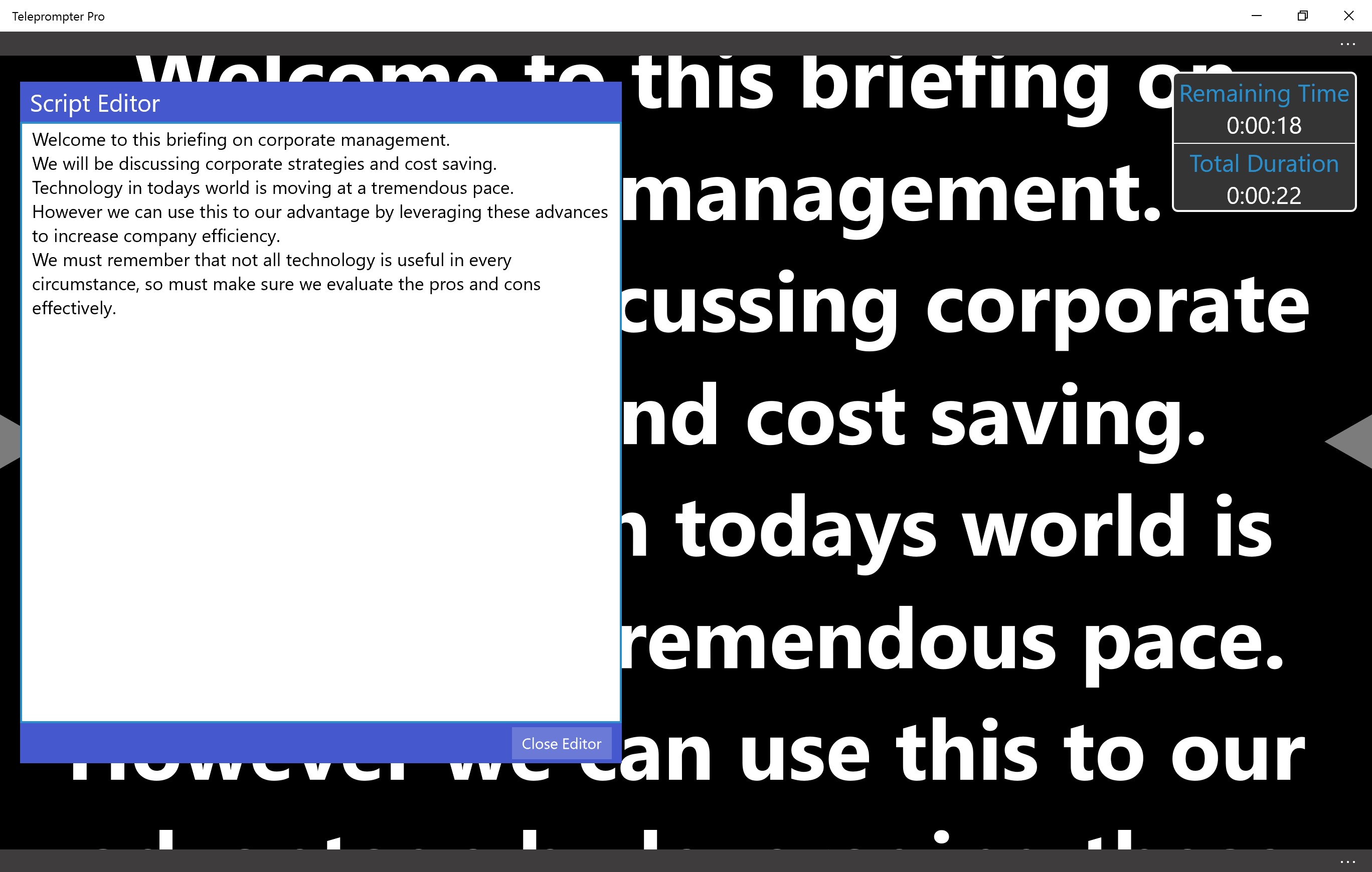 Teleprompter Pro for Windows 10