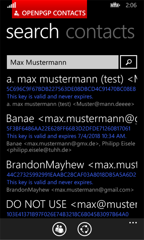 OpenPGP Contacts Screenshots 2